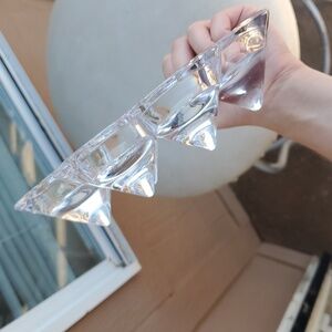 Clear Glass 6 Well Tealight Candle Holder - Scandinavian Style Serving Tray  VTG